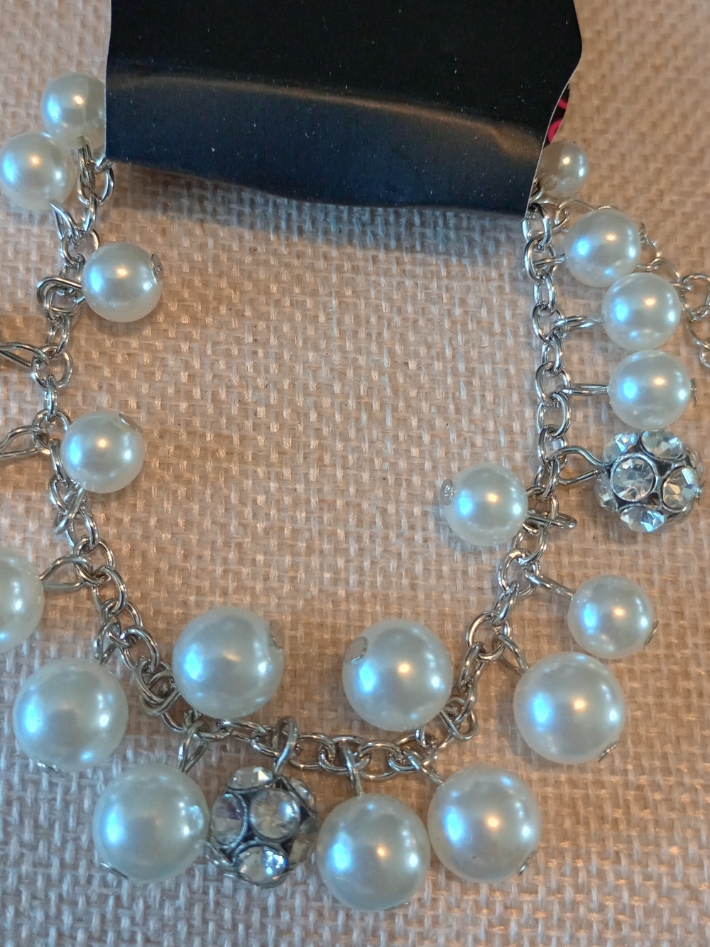 Pearl Drop Chain Bracelet with Crystal Accents - Women Jewelry